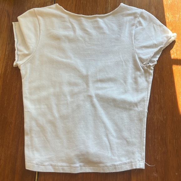 White brandy cropped tee. - Picture 2 of 3